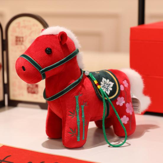 Cute Mini Horse Pendant Keychain Good Luck Horse Ornament Simulation Stuffed Animal Chinese Zodiac Horse Gift