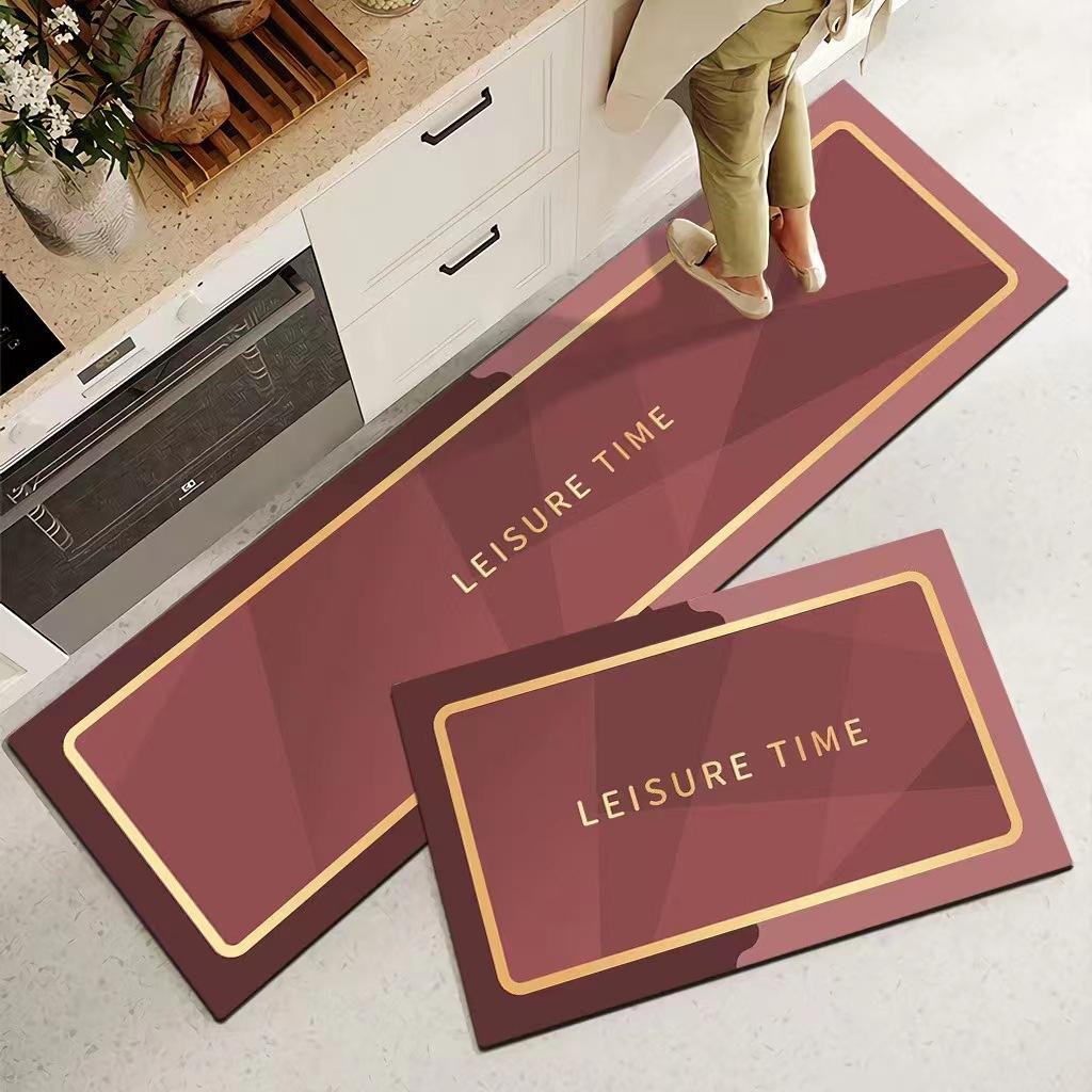 

Килимки для кухні з діатомової глини, що швидко вбирають воду та швидко сохнуть, Домашні килимки для підлоги, Вологопоглинаючі Нековзкі Швидковисихаючі Килимки для дверей ванної кімнати 40*60cm-Quick drying рожевий