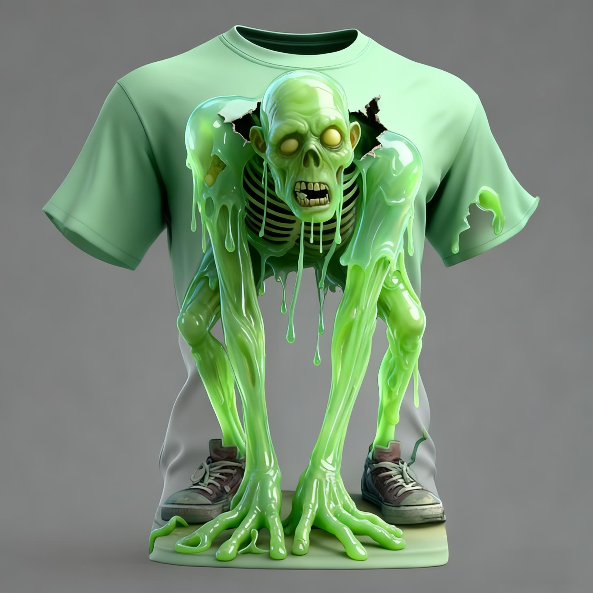 Summer Super Halloween Element Zombie Horror Party Adult Men and Women Comfortable Breathable 3D Printed T-shirt S
