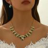 Atmospheric Bridal Necklace Earrings Zircon Wedding Jewelry