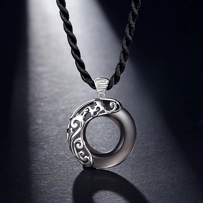 Necklace Male Mouse Pendant Fashion Hip Hop Personality Simple Obsidian