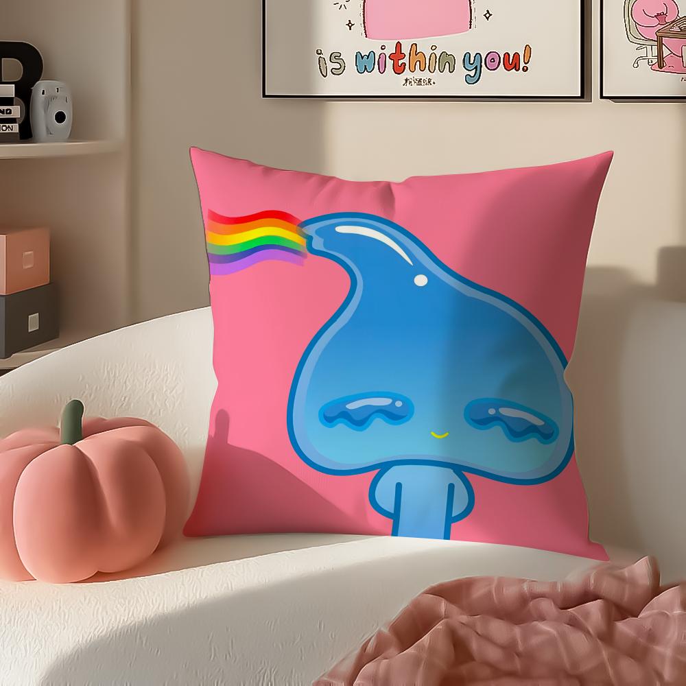 Funny Cartoon HHAPPY FATHER HAPPY SON Cushion Cover Pillowcase Short Plush Invisible Zipper Room Sofa Cushion Cover