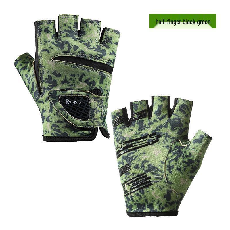Spring & Summer Breathable Sun Protection Fishing Gloves - Anti-slip, Three-Fingerless, Thin Ice Silk, Wear-resistant Outdoor Angling Gloves