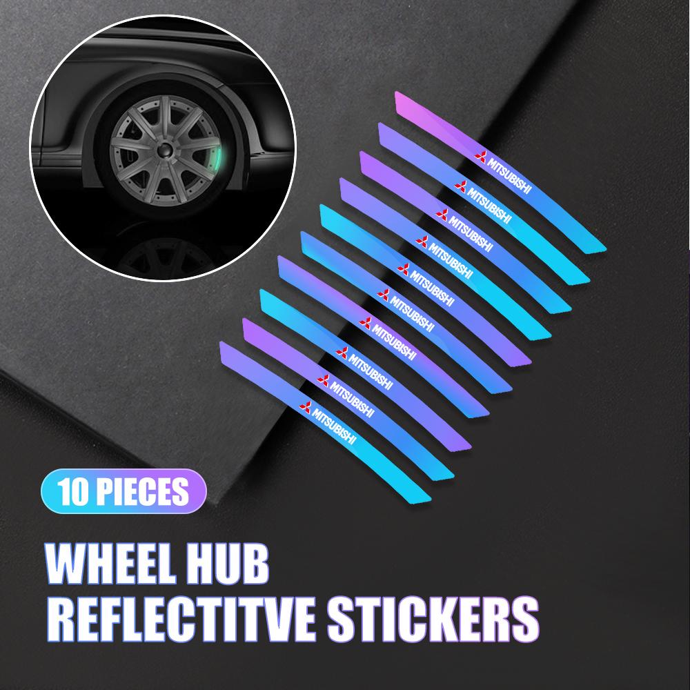 Cyhk7 10/20 Stück Auto Radnaben Reflektierende Aufkleber Dekoration Zubehör Für Mitsubishi 9 Ralliart X EX ASX L200 Outlander Lancer
