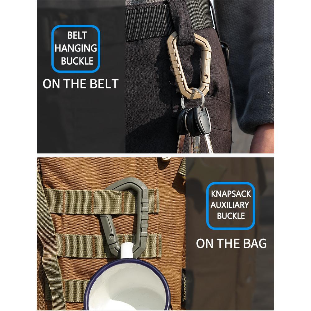 5 Stück Hike Hang Karabiner Molle Leichte Schnalle Schlüsselanhänger Haken Rucksack Outdoor Bergsteigen Camping Taktischer D-Ring Schnalle