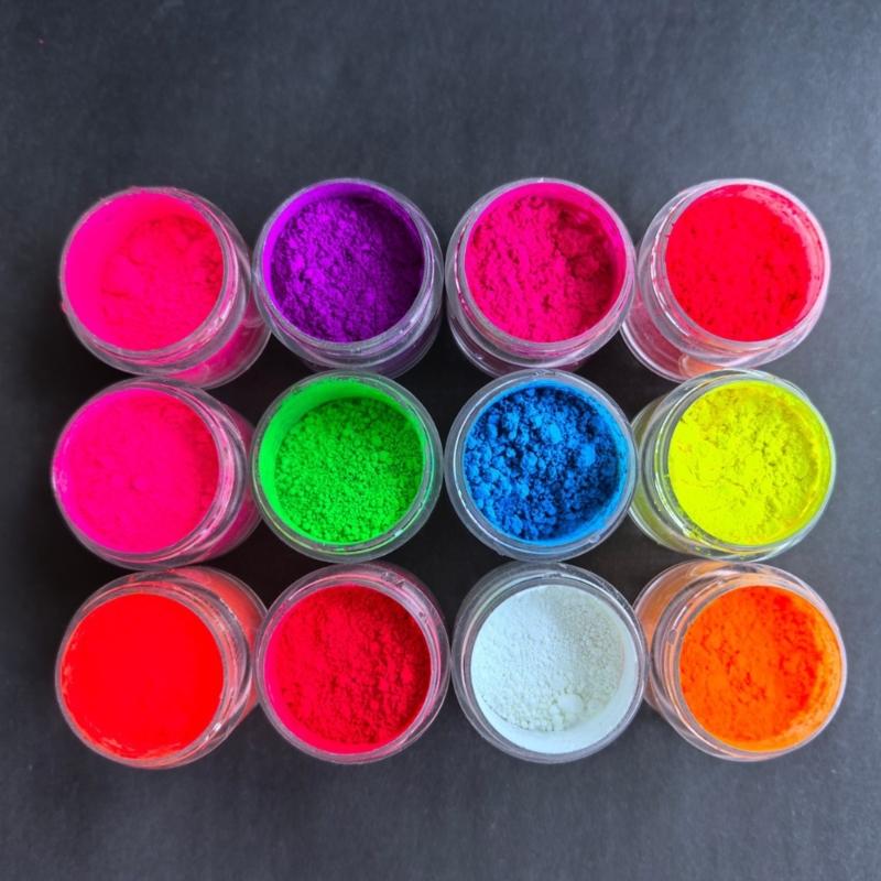 12-teiliges UV-Glitzerpulver-Set Lebendige Kunstpigmente für Basteln &