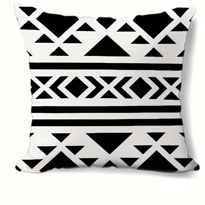 Home Decor Black And White Geometric Pattern Throw Pillow Pattern Cushion Cover Suitable For Sofa Bedroom Car Pillow Cover
