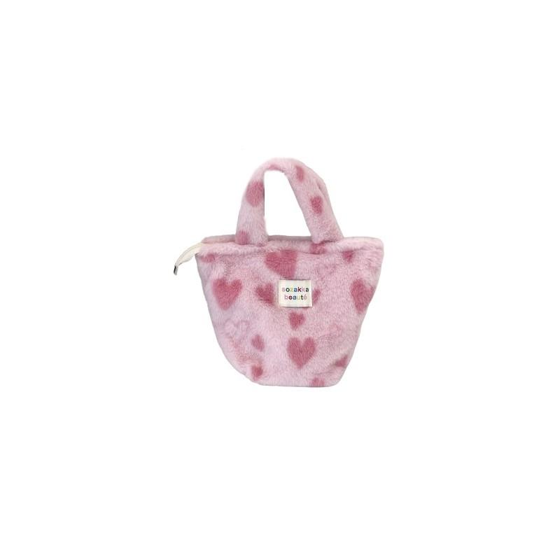 Stylish Plush Tote Bag For Women With Chic Polka Dot Design Perfect For Work And Leisure