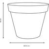Round Flower Pot - EDA - Tuscany - Ø 60 Cm - 76 L - Indoor/Outdoor - Ø 59 X H.47 Cm - Jean Blue