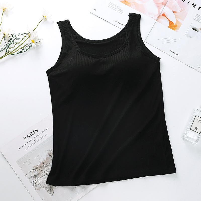 Modal with Chest Cushion Vest Women's Threaded Inner Bra One-piece Underwear Sleeveless Base Can Be Worn Externally with Yoga Camisole
