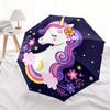 Magical Unicorn Night Wall Sticker for Kids Room DecorUmbrella, Portable 3-Fold Compact Umbrella,Christmas Gift ES433