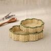 2 Pieces Paper Rope Basket Decorative Rattan Tray Basket Imitation Rattan Tray Natural Look Home Storage Eco-Friendly