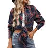 Women's 2025 Autumn Retro Plaid Long Sleeve Shirt – Versatile, Elegant Hong Kong Style Outerwear