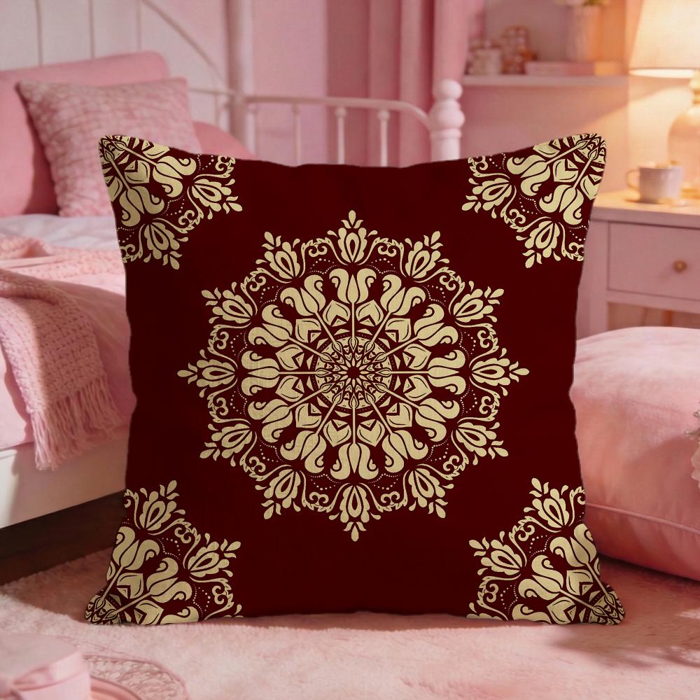 Ornate European Retro MotifS Cushion Cover Premium Comfort Reversible Pillow Cove Two In One Design for Any Room Car Interior