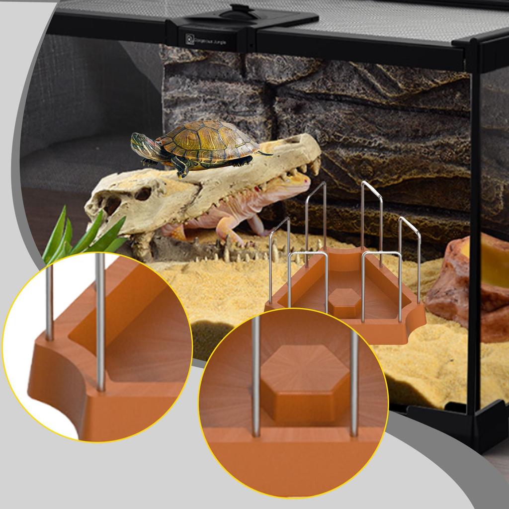 Tortoise Feeder Dish Non Slip Plastic Bowl Turtle Food Tray Reptile Water Plate for Land Turtle Aquarium