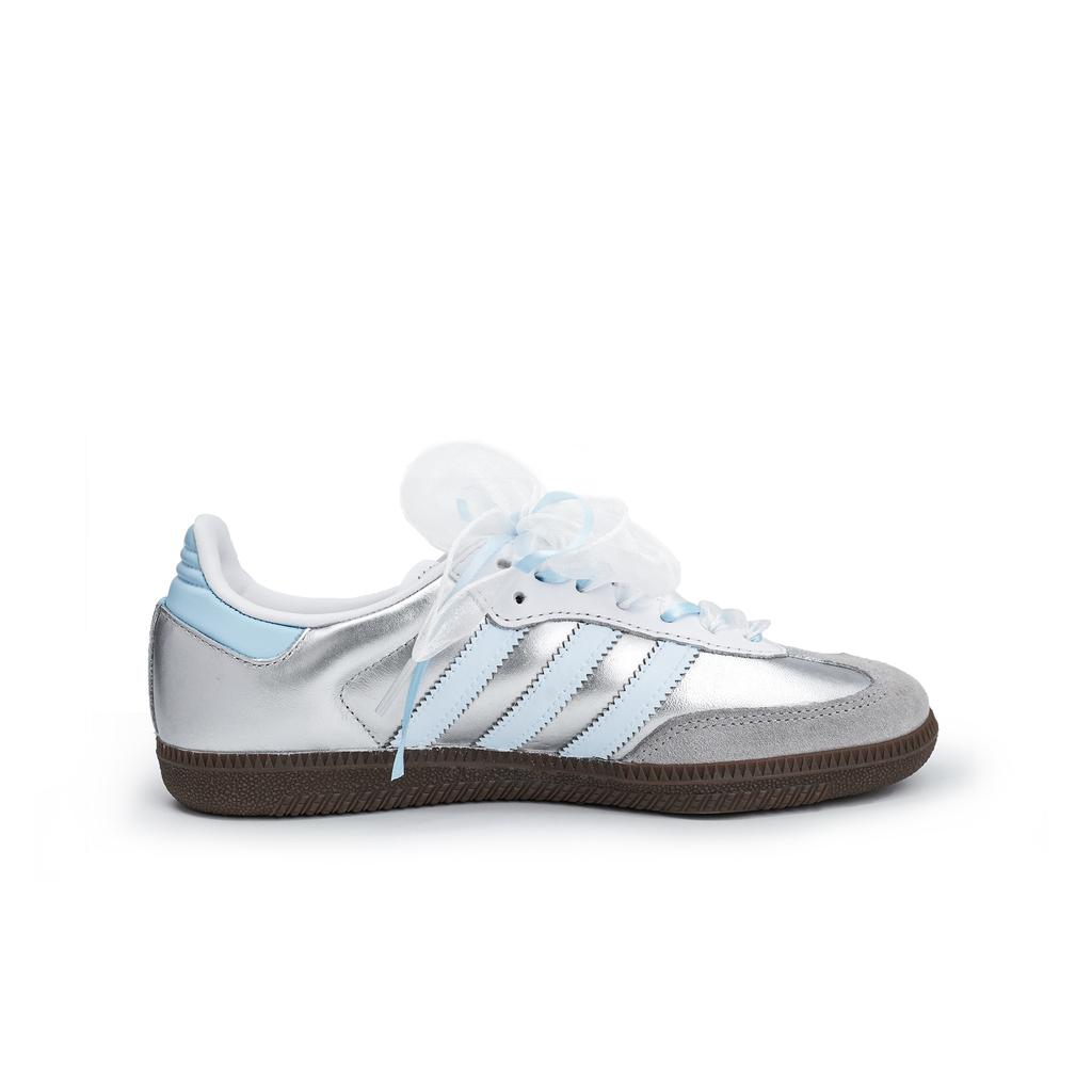 Adidas Originals SAMBA OG German Army Trainers Unisex Low top White/Blue/Silver B75806(Team826-S-BOX)