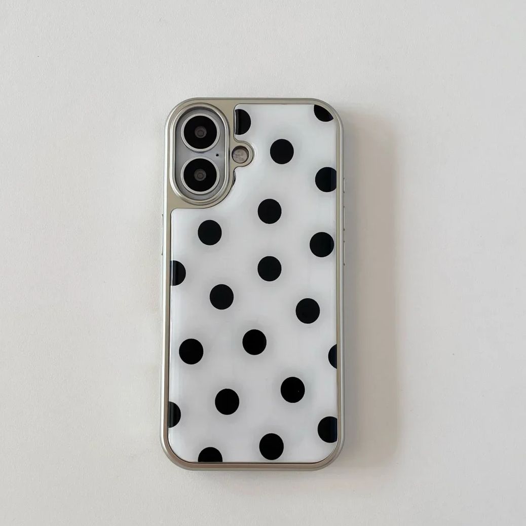 

Ins Black Polka Dots Phone Case for IPhone 17 16e 16 15 14 13 12 11 Air Pro Max X XR XSMAX 8 7 Plus Luxury Clear Soft Back Cover iPhone 11