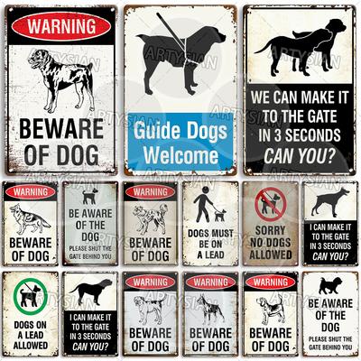 Beware Of Dogs Metal Sign Doberman Rottweiler Beagle Border Collie Dalmatian Bulldog GSD No Dogs Allowed Guide Dogs Welcome
