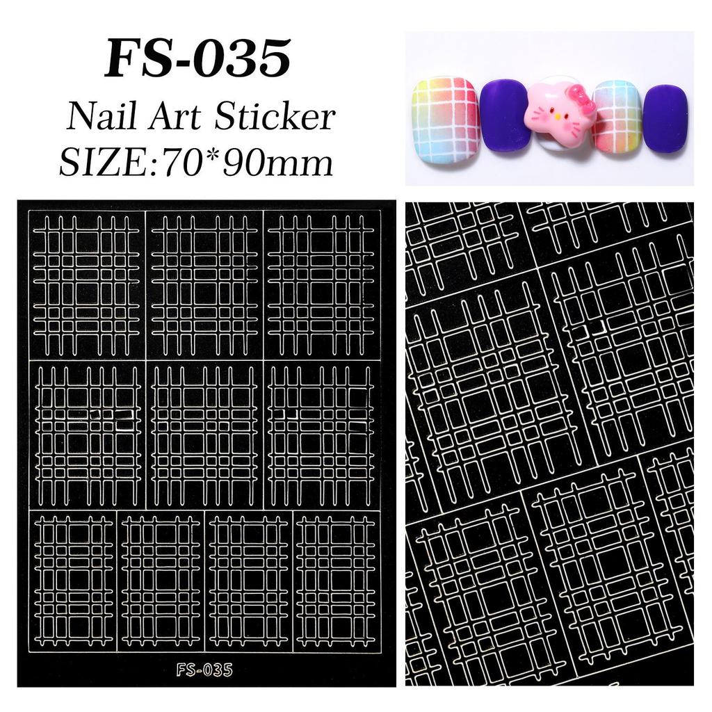 Rhombus Plaid Fish Scale Nail Art Stencil Stickers - Versatile DIY Hollow Template