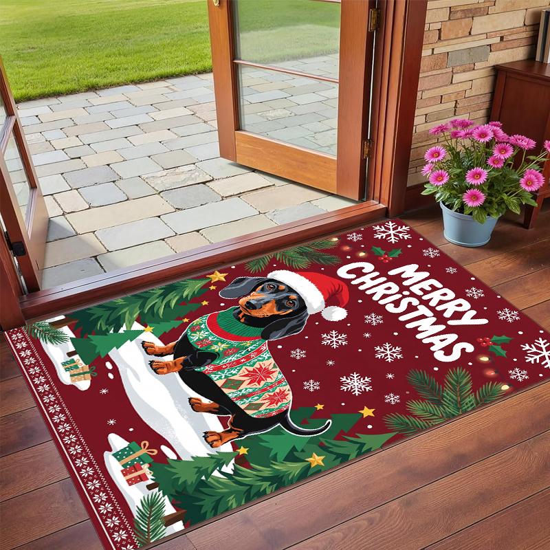 Tapis Carré Imprimé Noël Tapis de Sol Doux Antidérapant Pour Chambre à Coucher Cadeau de Fête
