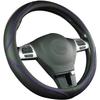 Car Steering Wheel Cover 38cm All Season Synthetic Leather Non Slip Grip Fit