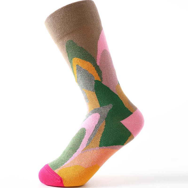 Coton peigné nouveau phare rétro chaussettes de marée japonaises hommes et femmes chaussettes mi-mollet brodées