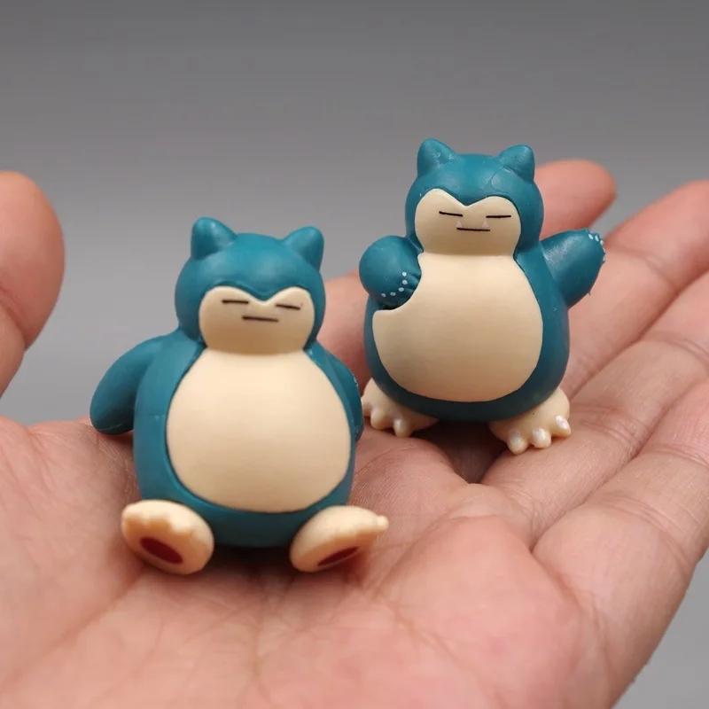 5 Pcs/Lot Snorlax Mini Figure 1.8-3cm Micro Landscape Cake Decoration Kawaii Ornaments Toy Gift