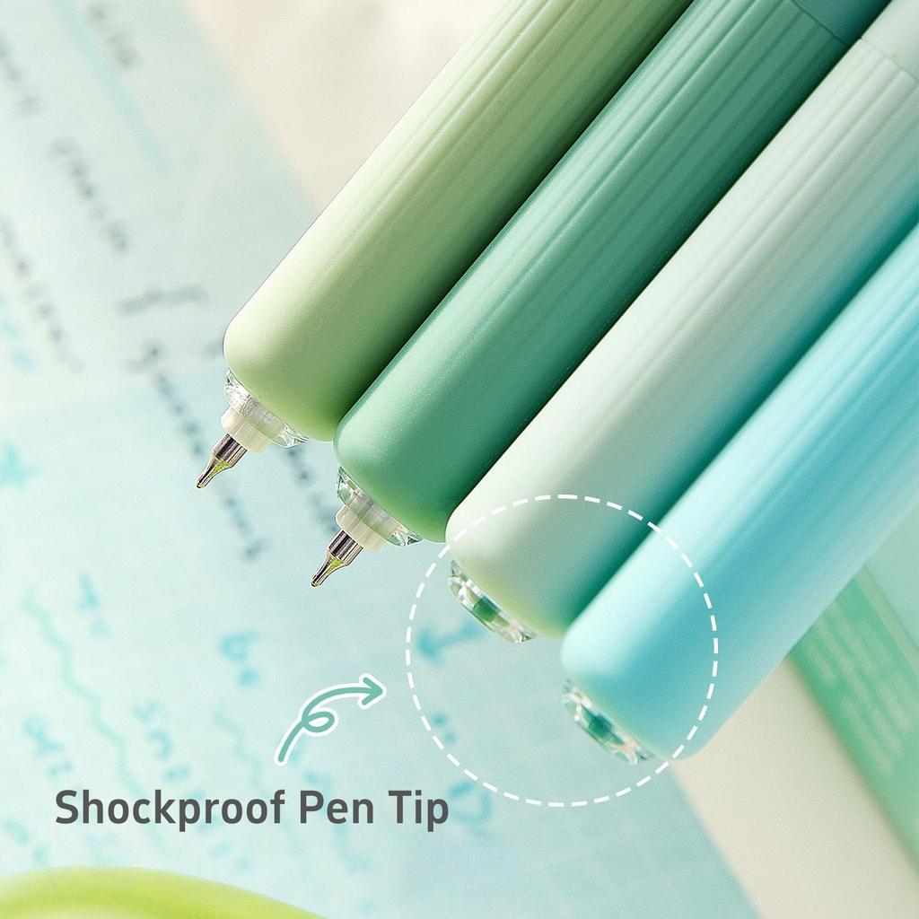 4pcs Pocket Gel Pens Set 0.5mm Ballpoint Smooth Black Ink for Office And School Writing