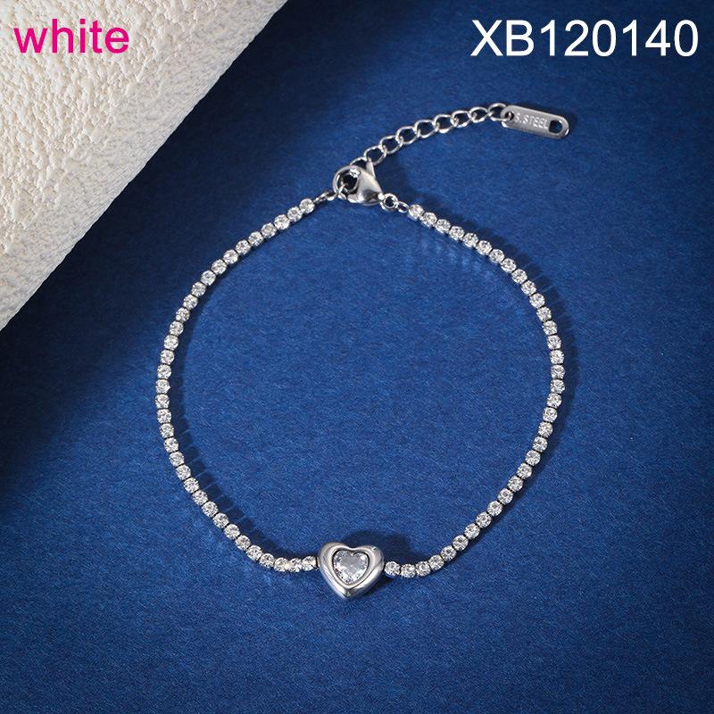 Fashion Love Heart Zircon Jewelry Set, Stainless Steel Necklace Bracelet Stud Earrings, Luxury Versatile Women's Jewelry Bulk
