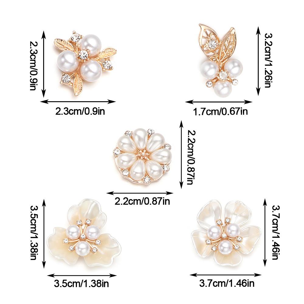 10pcs DIY Crafts Flower Rhinestones Buttons Pearl Button Wedding Decoration Diy Alloy Cryustal Bow Accessories Sewing Button