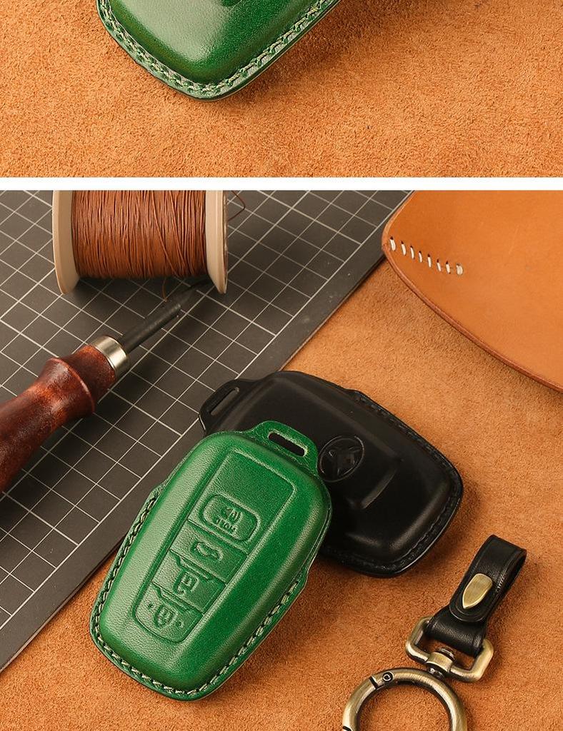 Genuine Leather Key Cover for Toyota Avalon Hybrid 2021