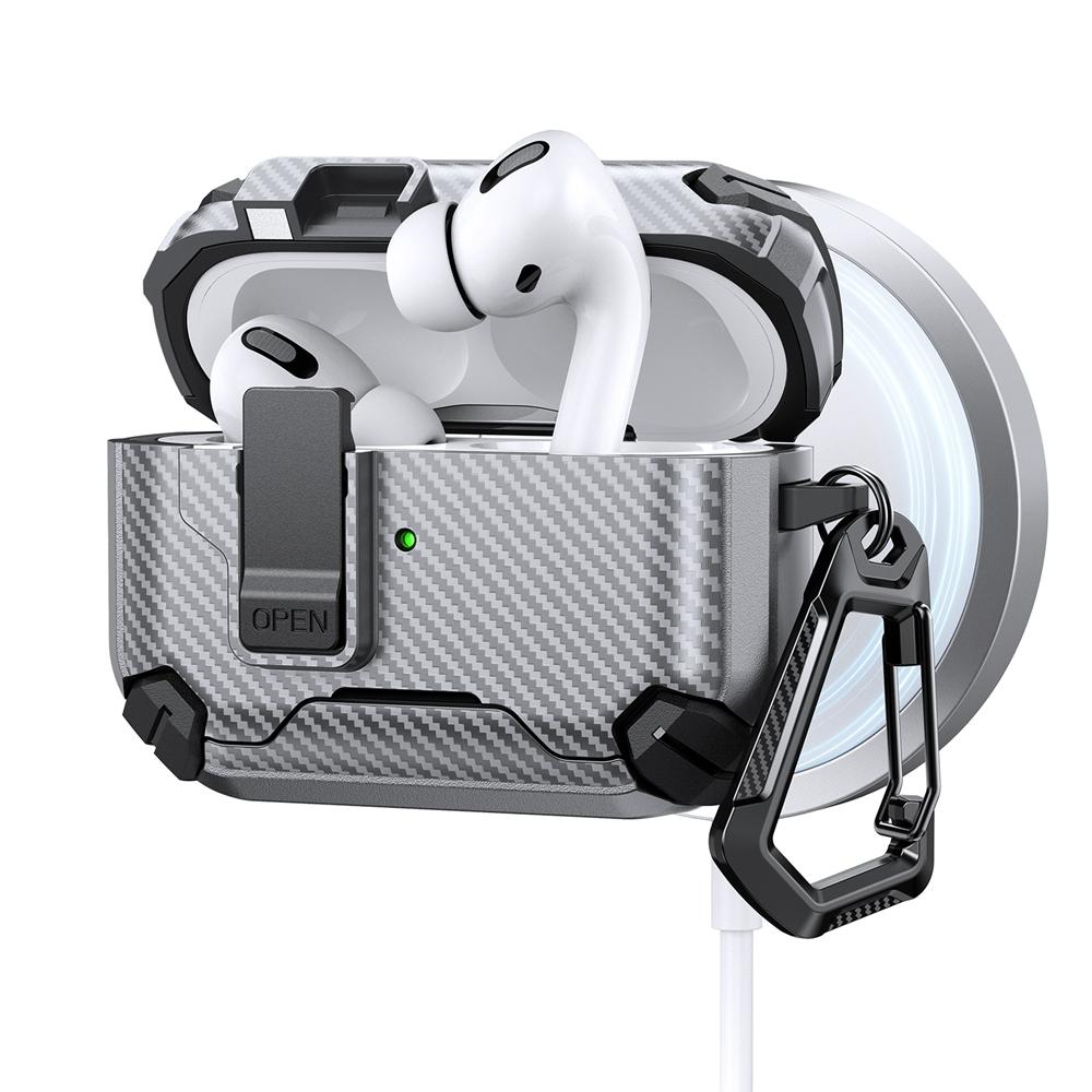 KEYSION Magnetic Automatic Switch Earphone Case for Airpods Pro 3 Pro 2 Shockproof Phone Stand Hook Headphone Cover for AirPods 4