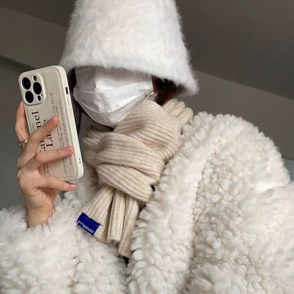 Woolen Cross Scarf Thicken Neck Scarf Neck Guard Shawl Short Neckerchief Women