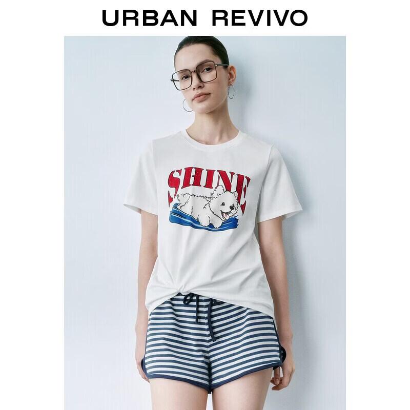 UR2026 Women s Fun Pet Print Cotton T-Shirt L