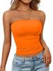 Top a tubino senza maniche da donna, senza spalline, Streetwear, tinta unita, Bustier, vestibilità aderente, elasticizzato, estivo, casual, da indossare tutti i giorni, Canottiera