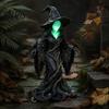 Halloween Witch Ornament Faceless Statue, Glow-in-The-Dark Ornament, Luminous Resin Mysterious Night Atmosphere Figurine for Table Centerpiece Indoor