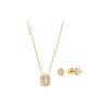 Swarovski Favor Serie Gold Quadrat Geometrisch Ohrringe Halskette Set Damen Schmuck 5528953