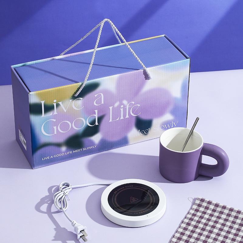 Life In Good Life Keramiktasse mit konstanter Temperatur Hochwertiges Geschenkset Farbglasur INS Becher Festival-Event Souvenir