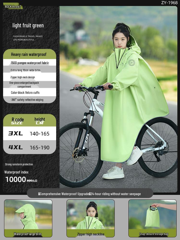 Elektrische Fiets Regenponcho voor het Hele Lichaam voor Mannen & Vrouwen - Extra Groot, Dik, Anti-Stortbui, Waterdicht voor Studenten