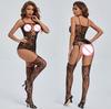 New Women Tight Lingerie Costume Erotic Mesh Hollow See Through Full Body Stocking Clothes Sexy Fish Net Jumpsuit Sleepwear