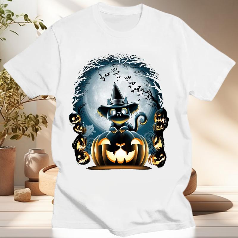 Halloween Skeleton Funny T Shirt Little Ghost Creative Gift Tshirts Casual Short Women Clothing Tees Tops Streetwear Vintage