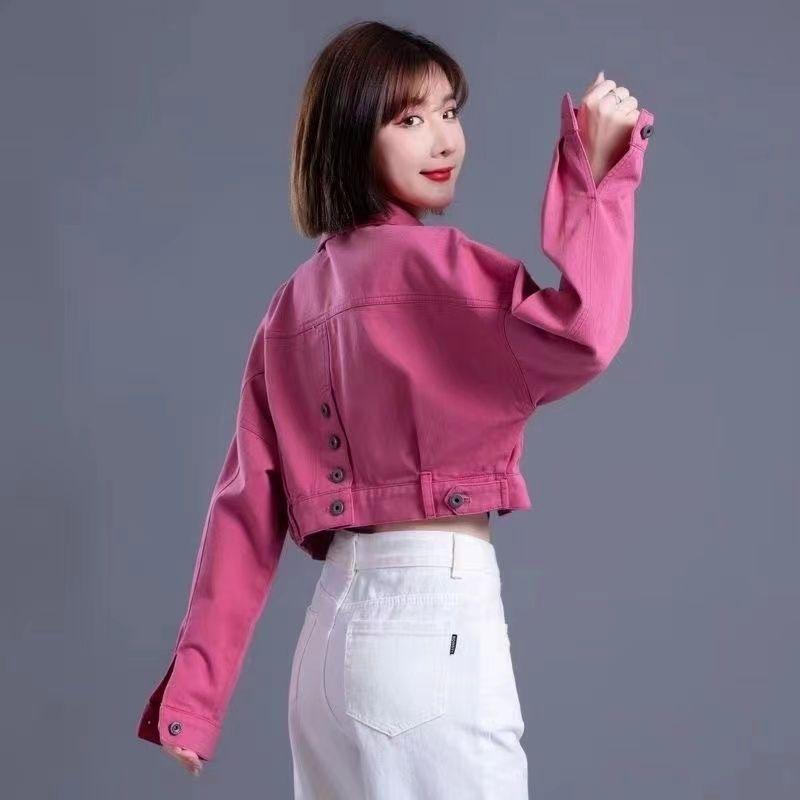 Lake Blue Women's High-Waist Petite Denim Jacket - Colorful Spring/Autumn 2025 Collection - Ultra Short Length