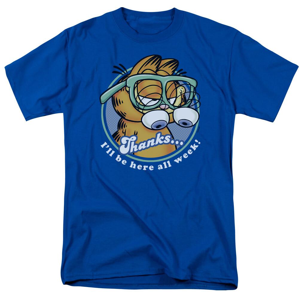 Garfield Performing T Shirt Mens Licensed Jim Davis Comics Tee Royal Blue XL