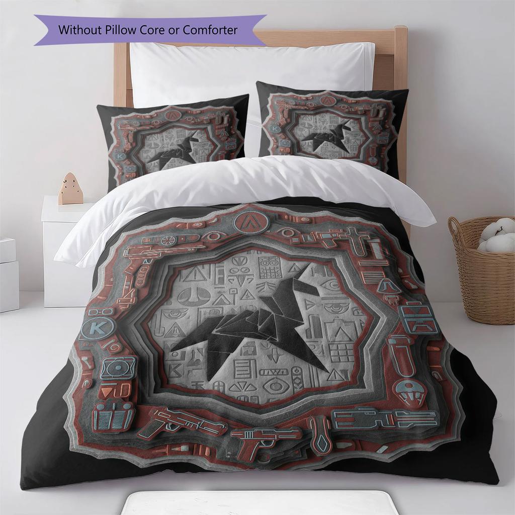 FeltBladeRunner Pattern Bedding Quilt Set Quilt Cover Pillowcase Home Decoration Birthday Gift (1 * duvet cover + 2 * pillowcase, without core)