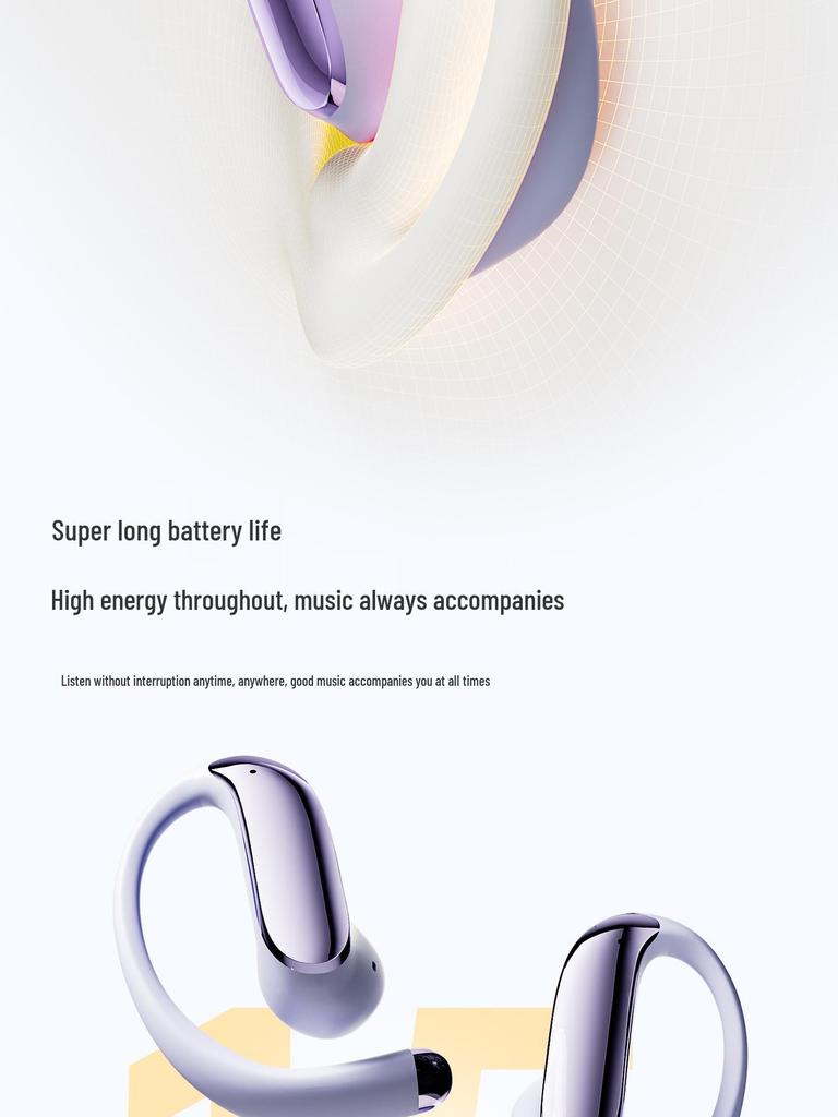 Wopin Open-Ear Clip Bluetooth Earphones: Wireless Noise-Reducing, Compatible with Apple & Huawei for Sports and Cycling Calls