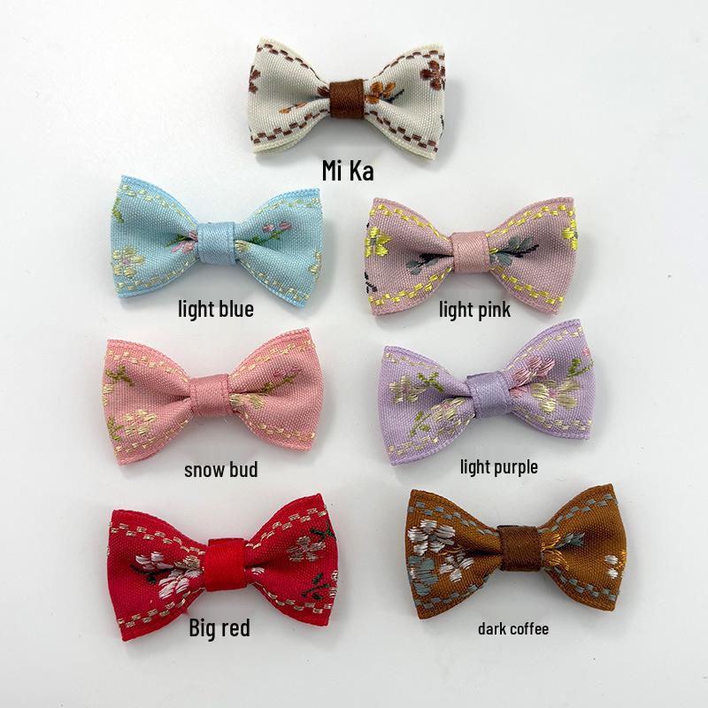 Chinese Floral Embroidery Bow: DIY Accessories for Children's Hair, Clothing, Shoes, Hats, Gifts, and Decorations.