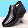 New Non-slip Leather Shoes High-top Cotton Shoes Men's Mid-winter Warm Cotton Boots