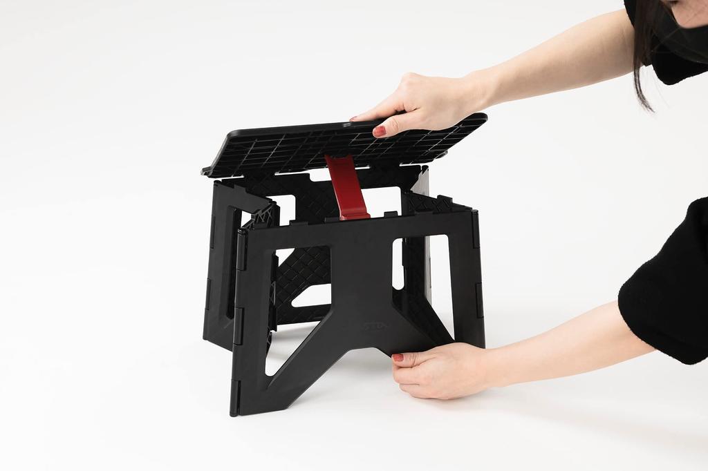 Hasegawa desta Compact Carbon Resin Step Stool, 1 Step, SCF-24 (24cm) (10180), Black