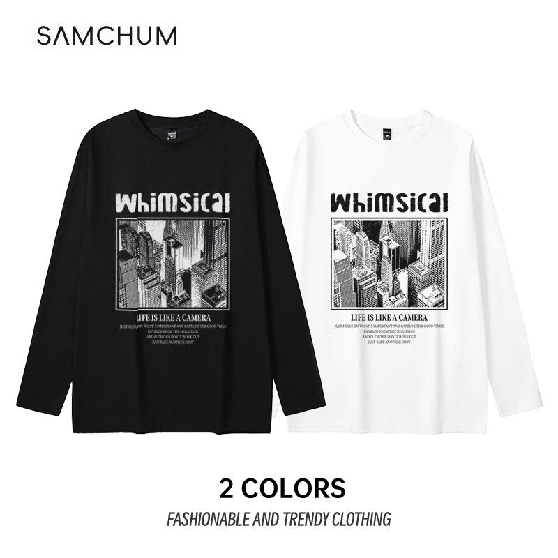 

American Style Heavyweight 300g Double-Faced Fleece Trendy Autumn/Winter Loose Casual Shirt XL чорний