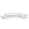 Vidaxl 11-Cz. Garden Lounge Set, White, Pine Wood